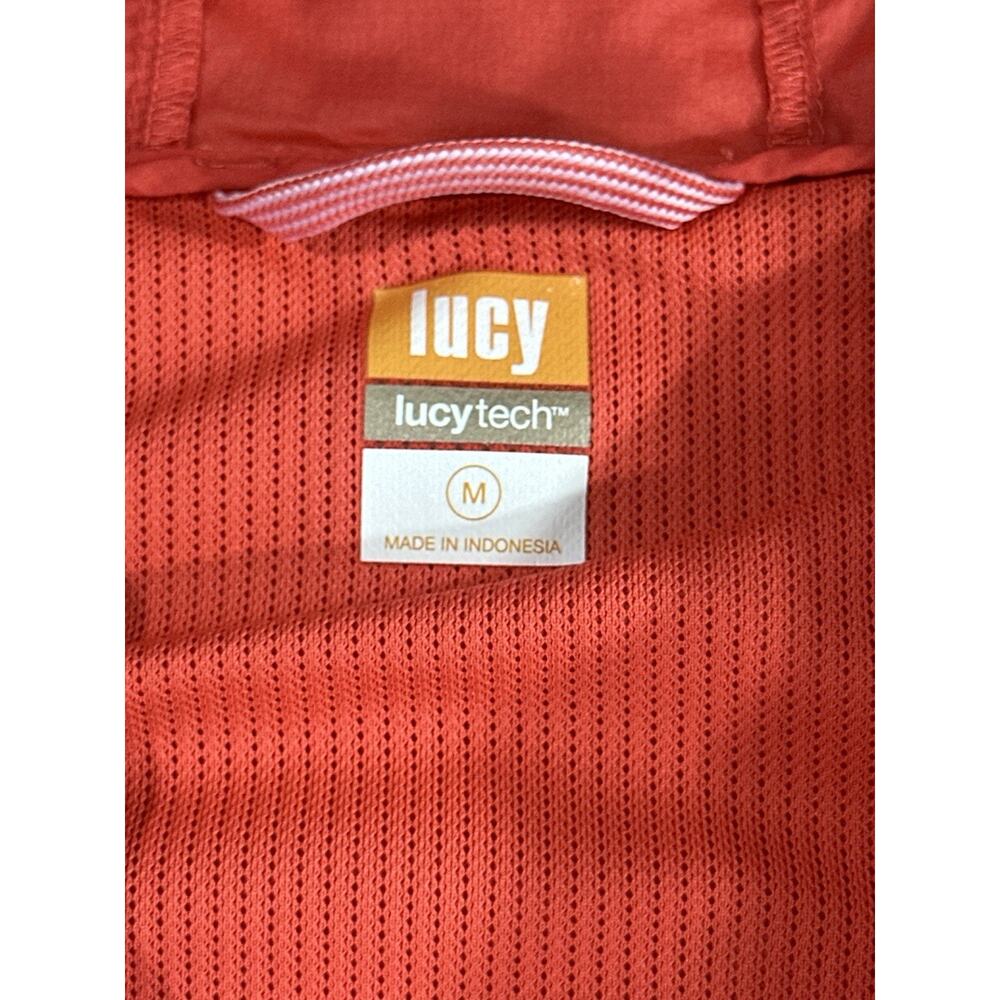 Lucy Tech Women’s Orange Hooded Lightweight Jacket M Nylon Windbreaker - Picture 8 of 10